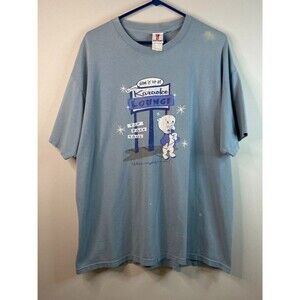 Vintage Porky Pig Six Flags Karaoke Lounge Blue Shirt Size XL